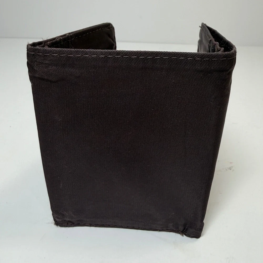 Big Skinny Mens Brown Minimalist Lightweight Trifold Utilitarian Canvas Wallet